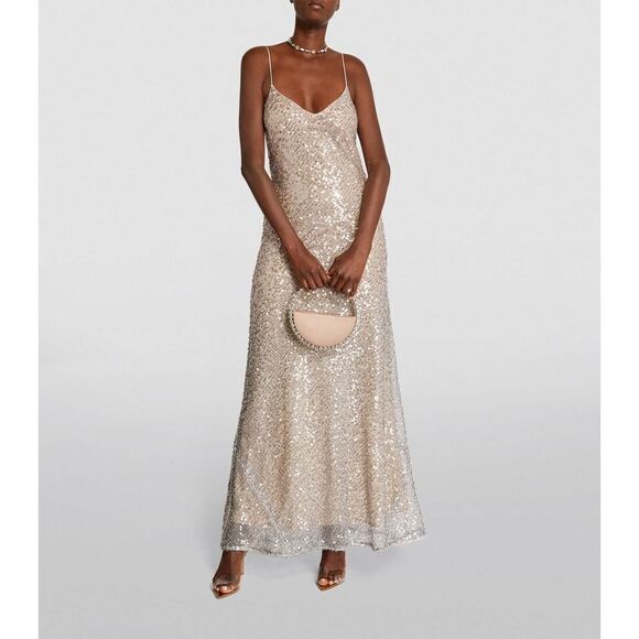 GALVAN sequin Estrella Slip Dress pearl white US6(FR38) - Picture 5 of 14